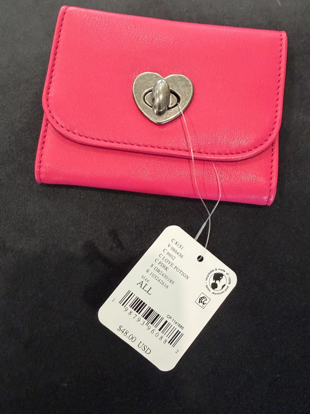 Free People pink lock it up wallet $48 nwt